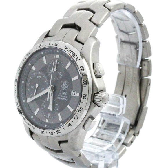 Polished TAG HEUER Link Chronograph Steel Automatic Mens Watch CJF2115 BF573273 - Picture 2 of 8